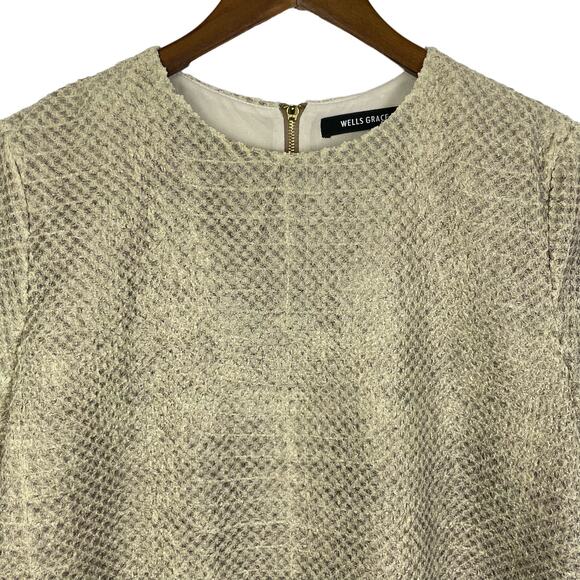 Wells Grace | Beige Neutral Textured Reptile Boxy Top - Picture 3 of 9